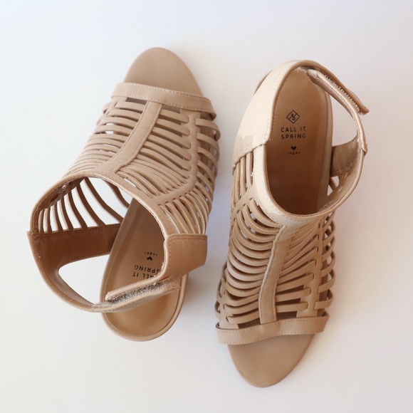 Spring Open Back Peep Toe Block Heel - Picture 4 of 7